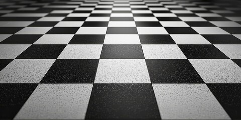 Minimalist checkerboard pattern with alternating black and white squares
