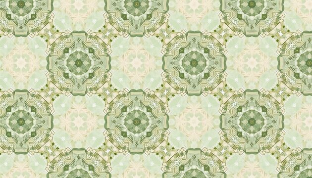 Intricate currency pattern texture in muted green and beige tones for security design