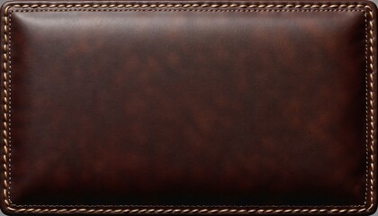Elegant leather texture with stitching resembling a wallet in dark brown for professional design