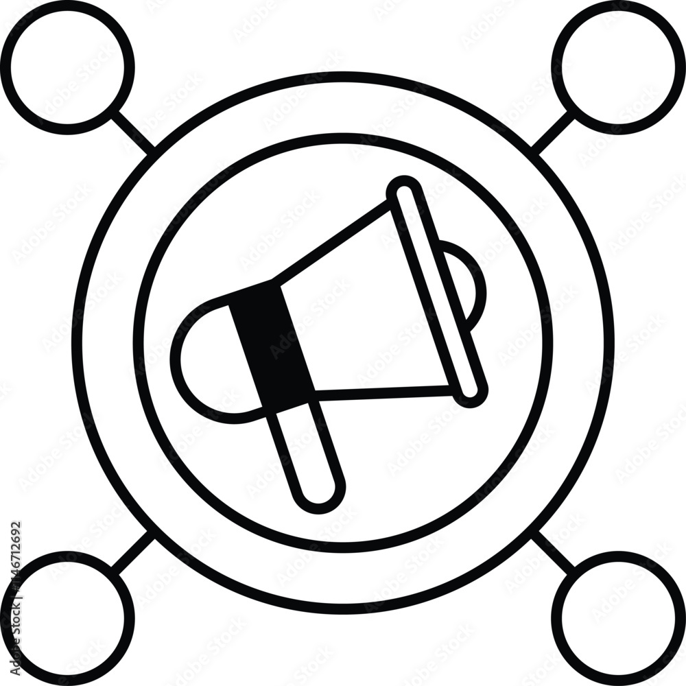Poster a circle with a large speaker in the center