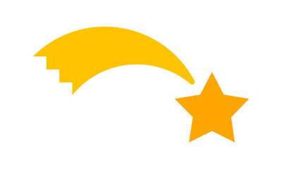 Yellow falling star vector icon