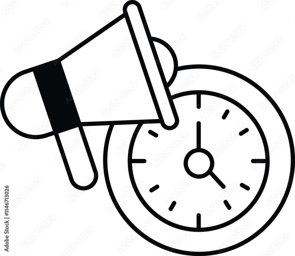 Poster a clock with a speaker on top of it
