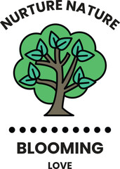 Obraz premium Illustration in concept of Nature and flowers in line style