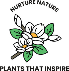 Illustration in concept of Nature and flowers in line style