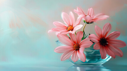 Fototapeta premium Pink Flowers on the Table