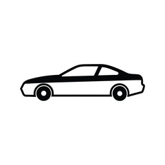 Fototapeta premium Black and White Car Icon Silhouette Vector