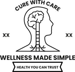 Illustration in concept of Clinics and pharmacies in line style