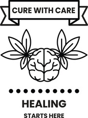 Illustration in concept of Medical Cannabis in line style