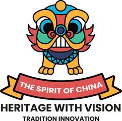 Illustration in concept of Chinese culture in line style