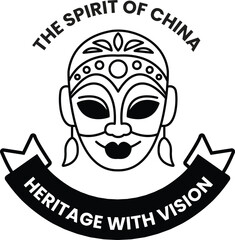 Illustration in concept of Chinese culture in line style