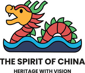 Illustration in concept of Chinese culture in line style