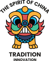 Illustration in concept of Chinese culture in line style