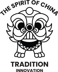 Illustration in concept of Chinese culture in line style