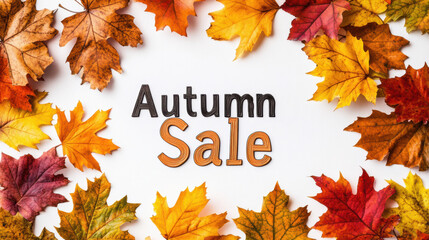 Fall season sale advertisement promotion poster template design.