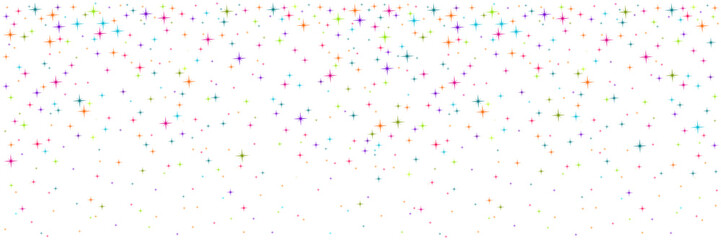 Colorful stars, shiny festive confetti  isolated on white background.