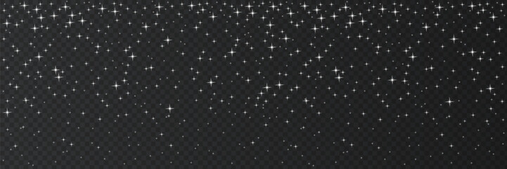 Stars in night sky, universe starry pattern.