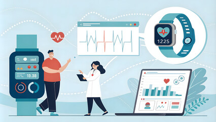 Healthcare professionals analyze patient charts on a digital display
