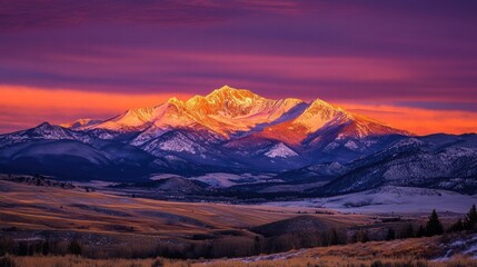 Naklejka premium majestic mountain sunrise landscape photography