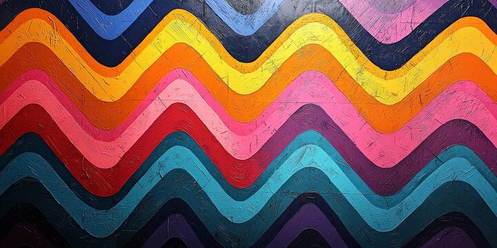 Repeating zigzag design in bold colors creating a sense of movement and rhythm

