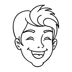 Fototapeta premium Happy Smiling Cartoon Face Vector Art for Emotional Expression Concepts