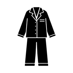Naklejka premium Classic Pajama Set Silhouette Vector Loungewear Apparel Illustration