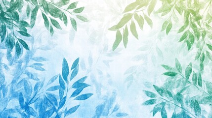 serene watercolor leaves background