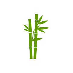 Obraz premium Vibrant Green Bamboo Stalks Vector Illustration for Nature and Ecology Design