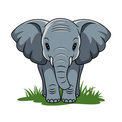 Naklejka premium Adorable Baby Elephant Cartoon Vector Illustration for Children's Design
