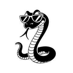 Fototapeta premium Cool Cobra with Sunglasses Fun Vector Illustration for Trendy Designs