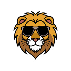 Fototapeta premium Cool Lion Wearing Sunglasses Vector Art for Trendy Design and Branding