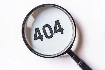 magnifying glass on white background 404