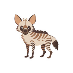 Obraz premium Cute Cartoon Striped Hyena Vector Illustration for Children's Books and Education