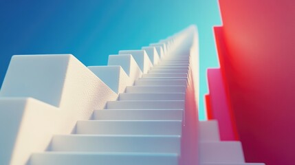 Fototapeta premium Business ladder to success, 3D illustration 