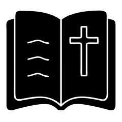  Christian Bible with Cross Symbol Open Book Vector Illustration for Religious Design