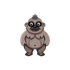 Fototapeta premium Cartoon Bigfoot Creature Vector Illustration for Mythical Character Design