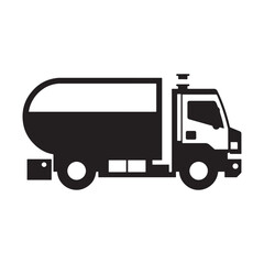 Oil truck  silhouette vector icon illustration