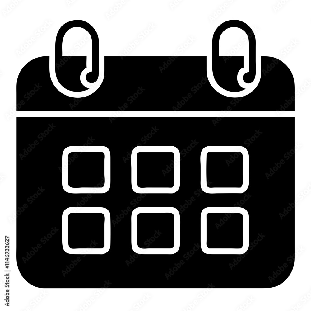 Poster black vector calendar for scheduling and planning applications