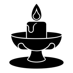  Vector Illustration of Candle in Bowl for Relaxation Meditation and Tranquility