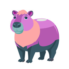 Naklejka premium Colorful Cartoon Capybara Vector Illustration for Fun and Educational Use