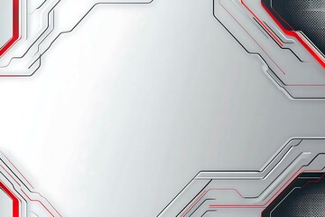 Dynamic technology-inspired abstract background with sharp red, black, and silver lines, creating a sleek and futuristic digital design.