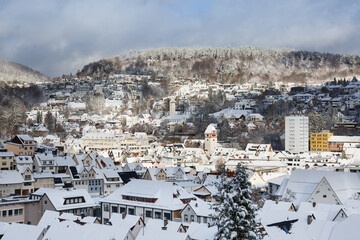 Winterlandschaft von Albstadt-Tailfingen im Zollernalbkreis, Schw&auml;bische Alb