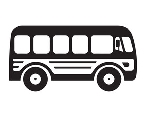 Bus silhouette vector icon illustration