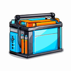 Color Graphic Car Battery Icon Vector Illustration for Automotive Industry