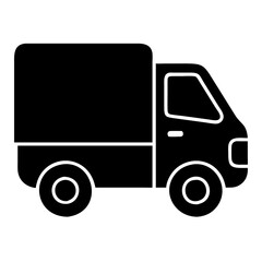  Black Delivery Truck Silhouette Vector Graphic for Transportation and Logistics