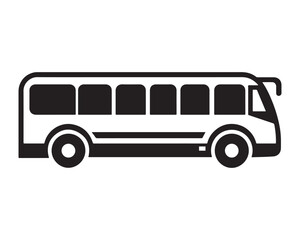 Bus silhouette vector icon illustration