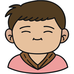 Obraz premium Smiling Child Cartoon Face Vector Illustration for Kids Content and Education