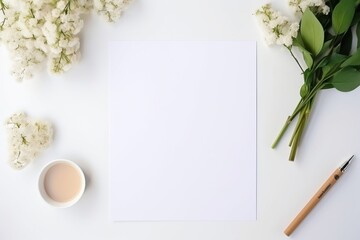 Obraz premium create picture of writing something in white paper on the table, with the white background