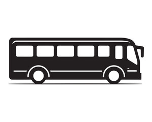 Bus silhouette vector icon illustration