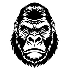 Obraz premium Bold Gorilla Face Vector Art Powerful Animal Illustration for Design Projects