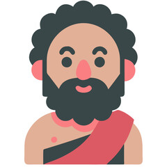 Obraz premium Ancient Greek Philosopher Vector with Stylized Beard and Toga